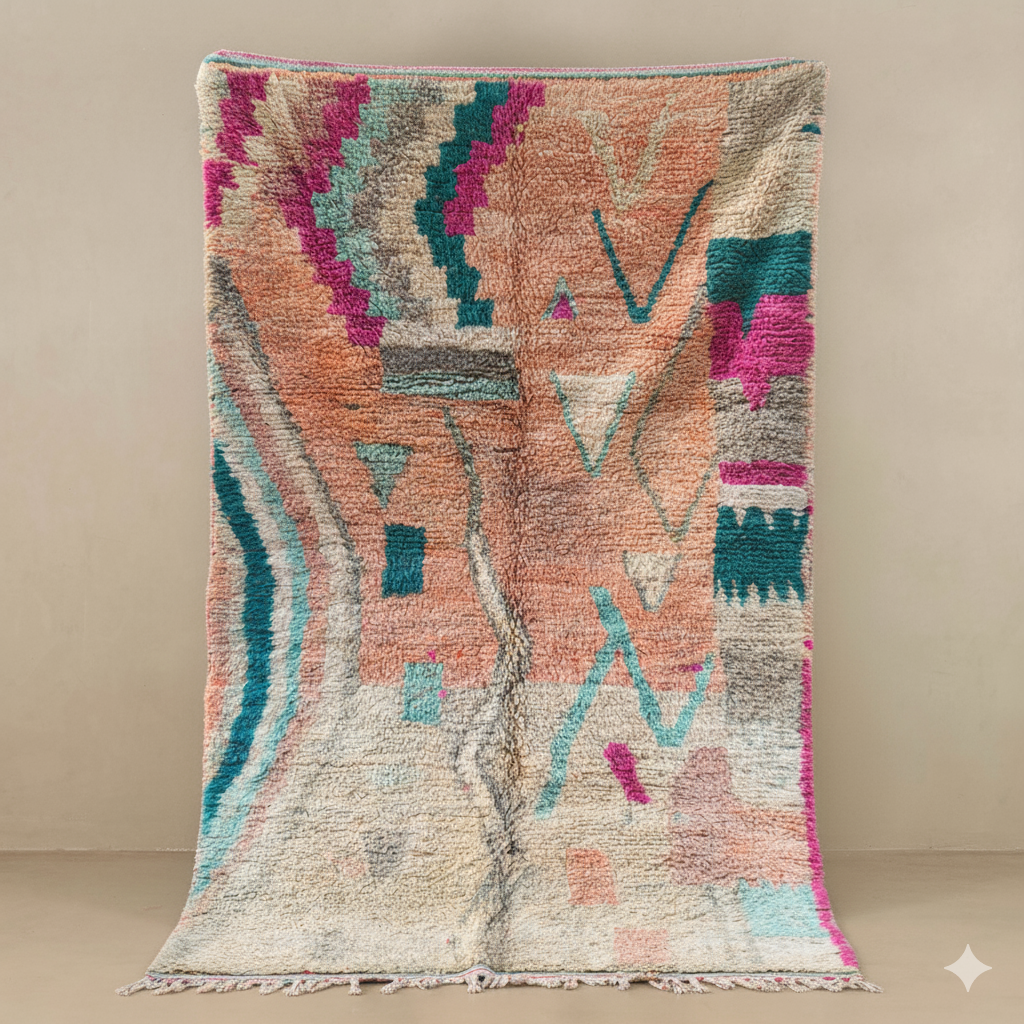 Safia – Handwoven Vintage Boujaad Rug | Moroccan Artisan Craft